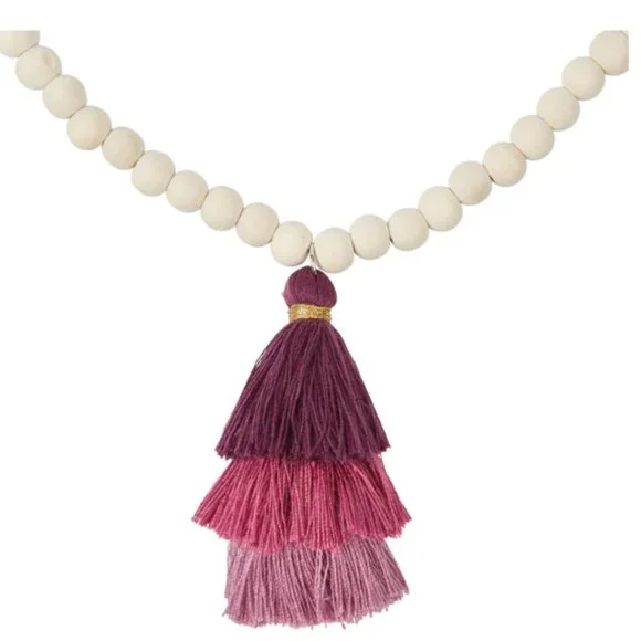 BNWT Initials Inc. Tassel Necklace and Earrings Set Color: Wildberry - Picture 2 of 8